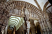 Cattedrale di Santiago di Compostela, Galizia Spagna - Il Portico della Gloria  il nartece dell'ingresso occidentale completato nel 1188. 